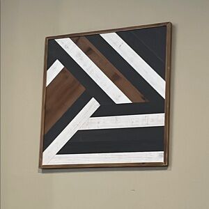 Modern Geometric Wall Art in Black, White, and Brown
